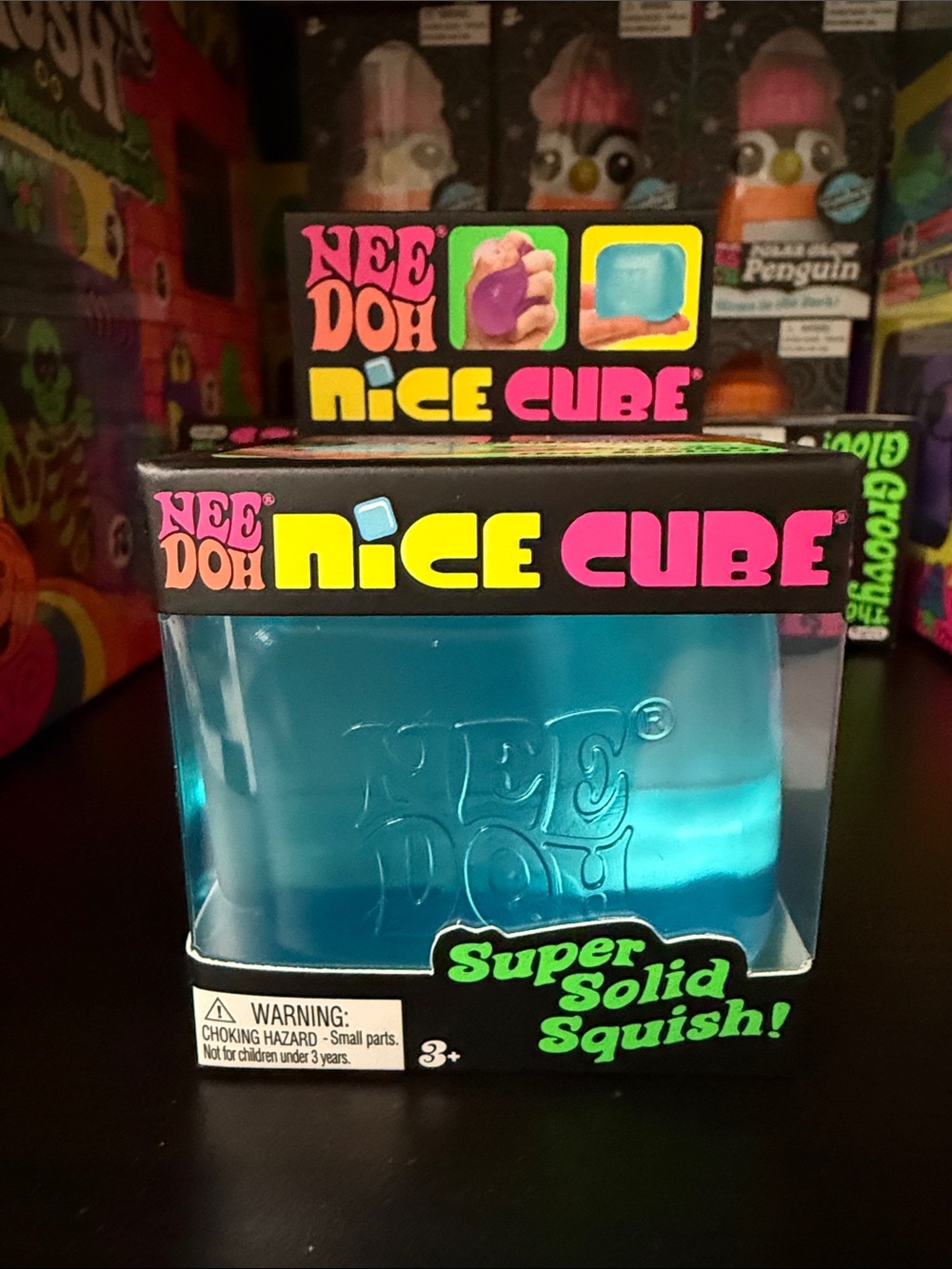 Nee Doh Nice Cube - Super Solid Squish! (Blue)- Viral TikTok Needoh Squishy